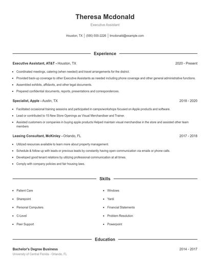 Resume example 1