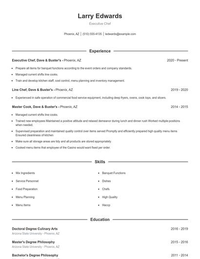 Resume example 1