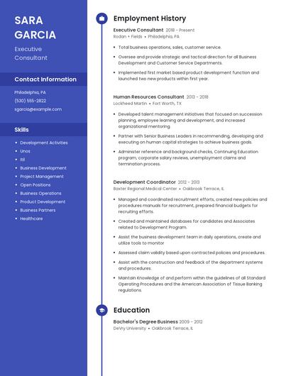 Executive Consultant Resume