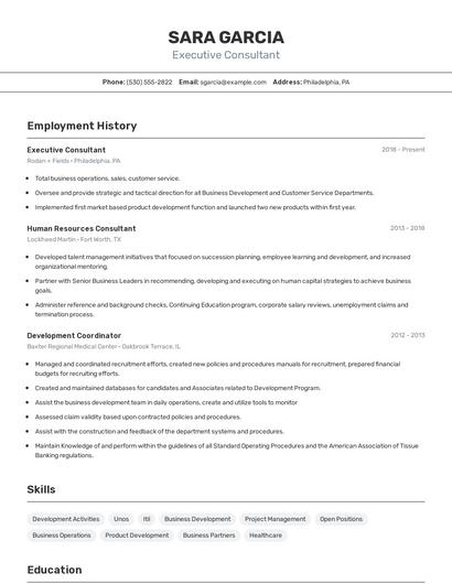 Resume example 2