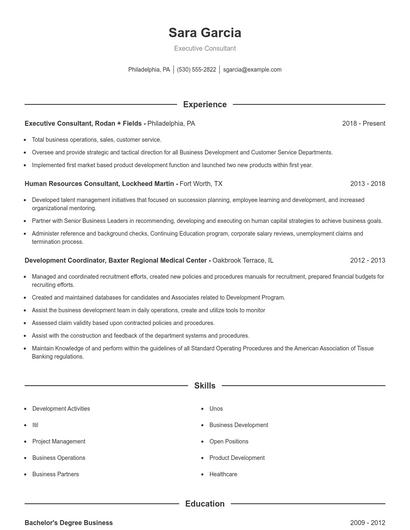 Resume example 1