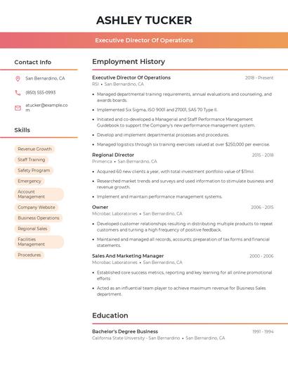 Resume example 3