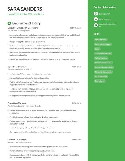 Resume example 5