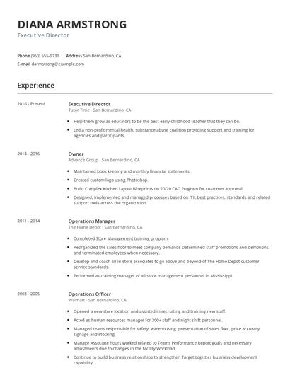 Executive Director Resume