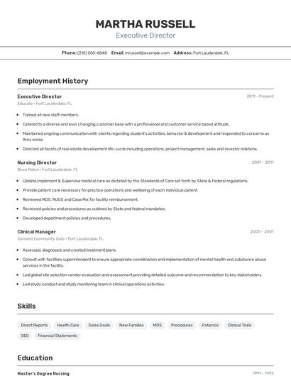 Resume example 2