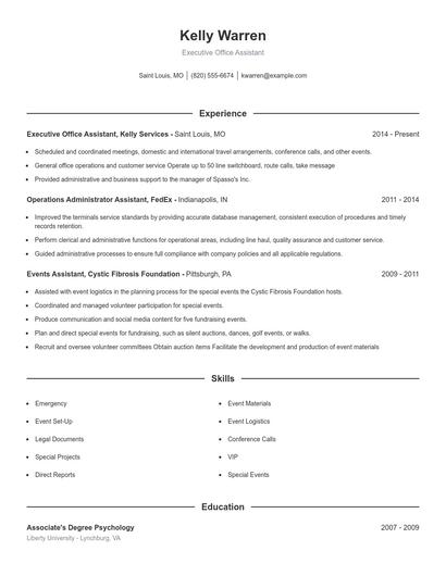 Resume example 1