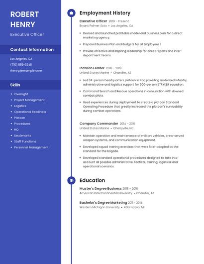 Executive Officer Resume