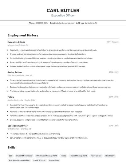 Resume example 2