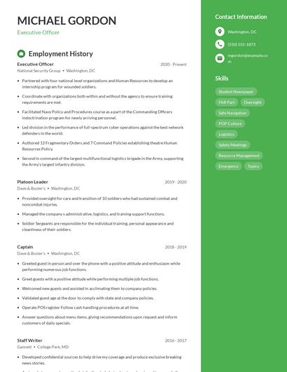 Resume example 4