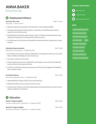 Resume example 5
