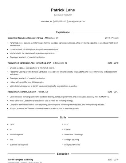 Resume example 1
