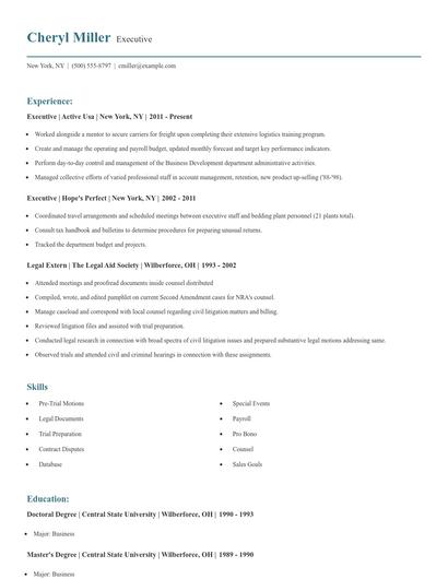 Executive Resume