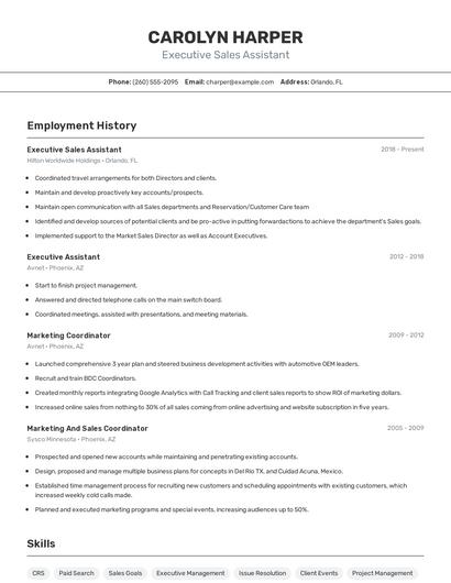 Resume example 2