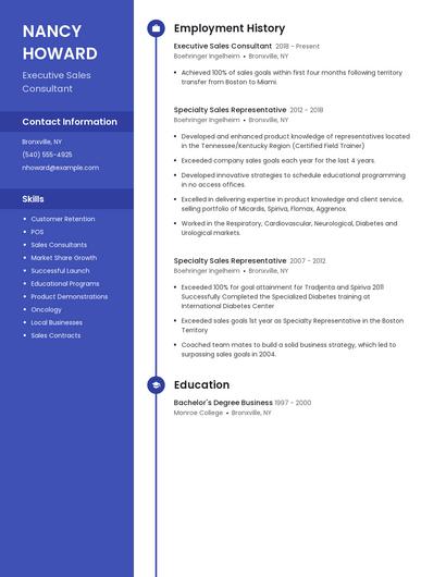 Executive Sales Consultant Resume