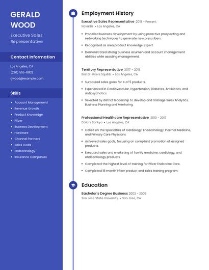 Executive Sales Representative Resume