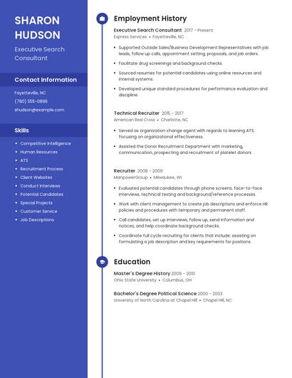 Executive Search Consultant Resume