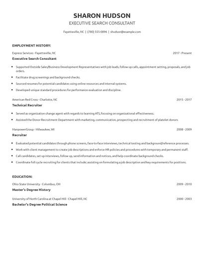 Executive Search Consultant Resume