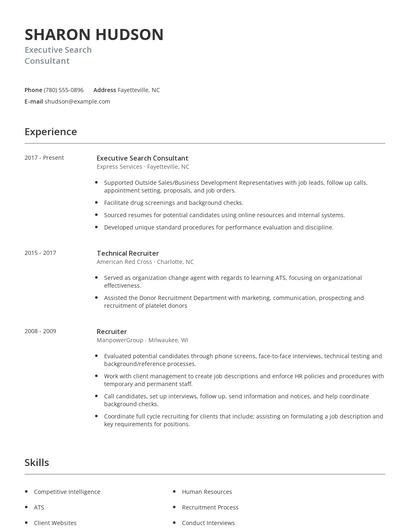 Executive Search Consultant Resume