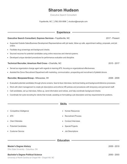 Executive Search Consultant Resume