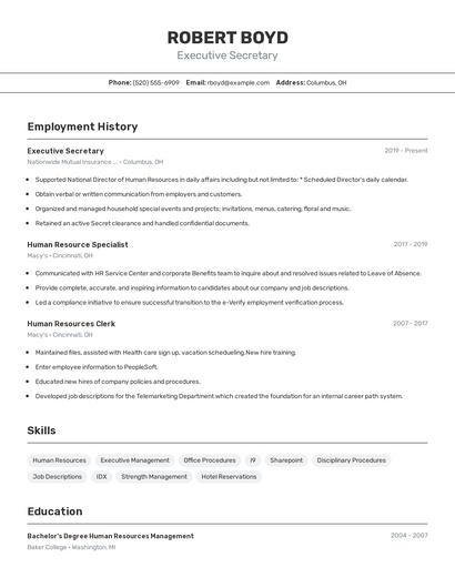 Resume example 2