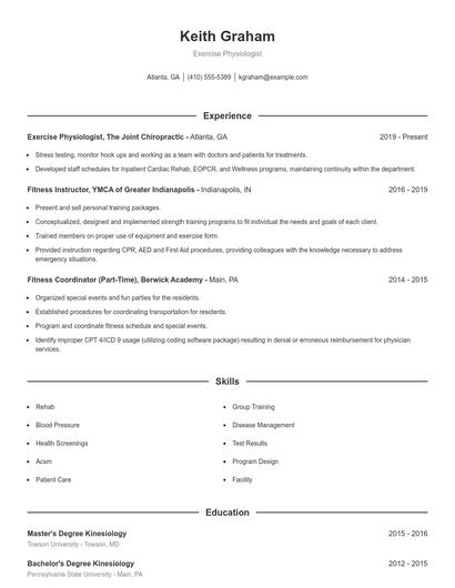Resume example 1