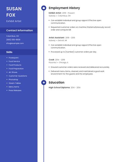 Exhibit Artist Resume