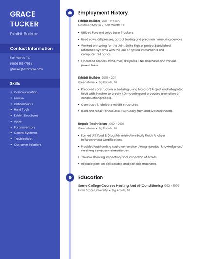Exhibit Builder Resume