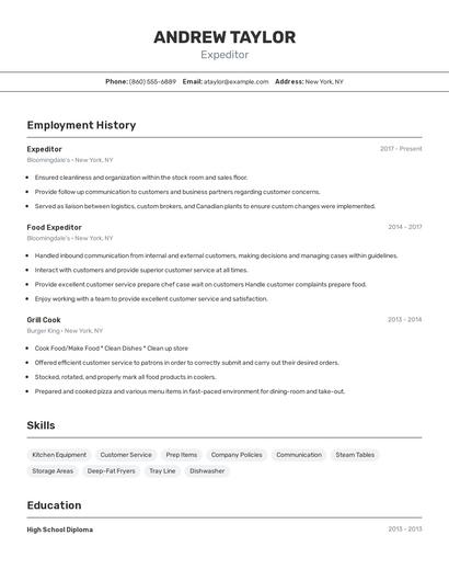 Resume example 2