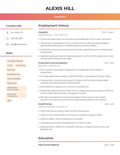 Resume example 3