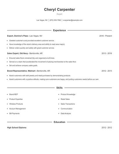 Resume example 1