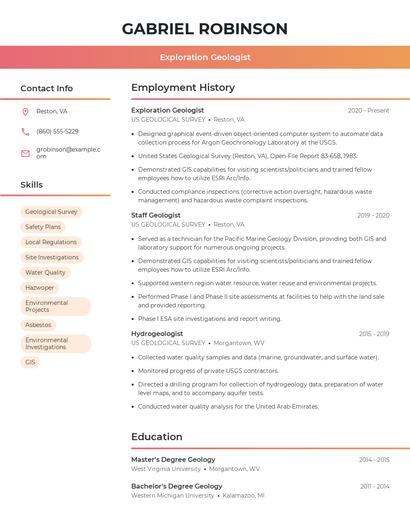 Exploration Geologist Resume
