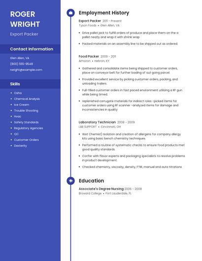 Export Packer Resume