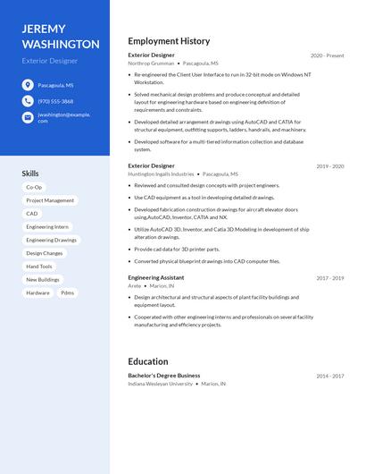 Exterior Designer Resume
