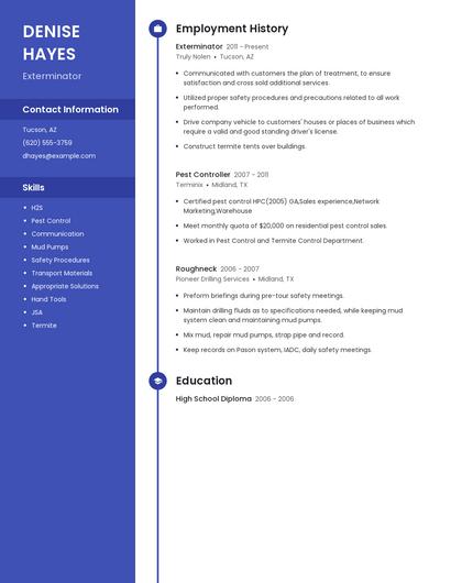Exterminator Resume