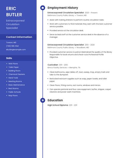 Extracorporeal Circulation Specialist Resume