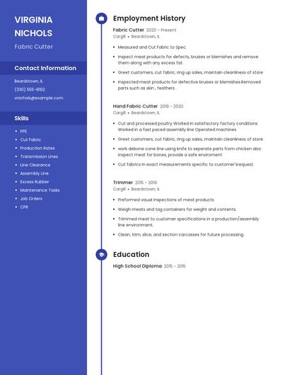Fabric Cutter Resume