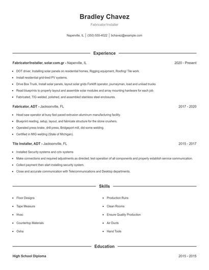 Resume example 1