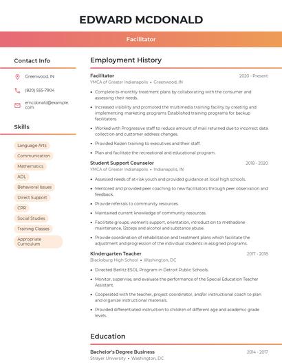 Resume example 3