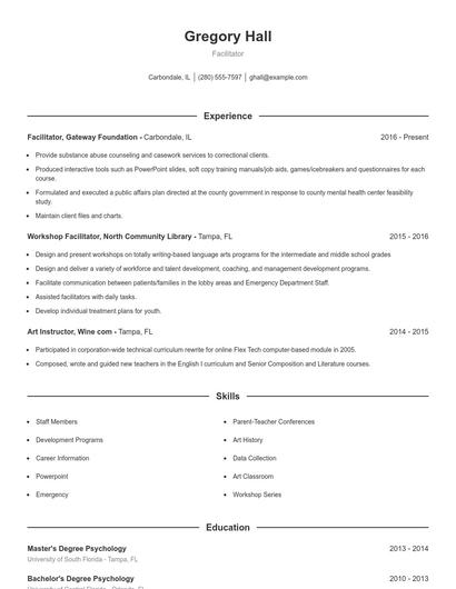 Resume example 1