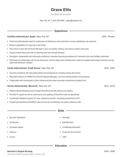 Resume example 1