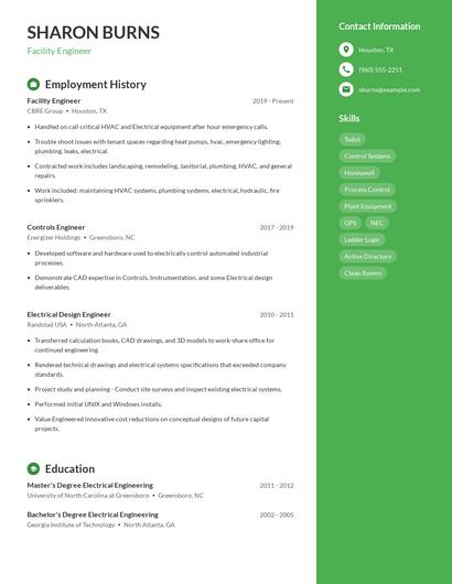 Resume example 5