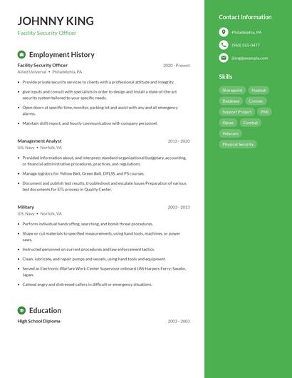 Resume example 5