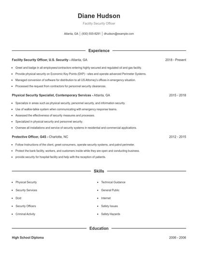 Resume example 1