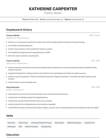 Resume example 2
