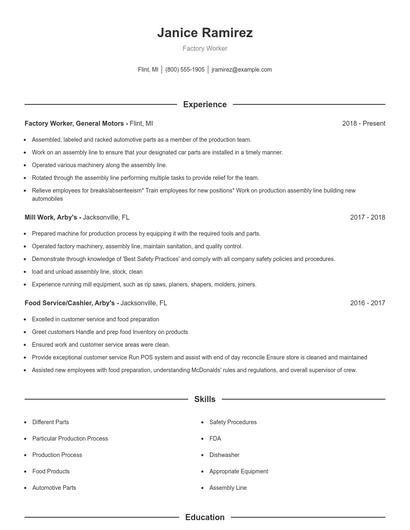 Resume example 1