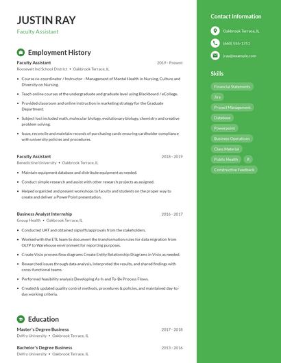 Resume example 5