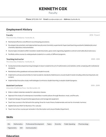 Resume example 2