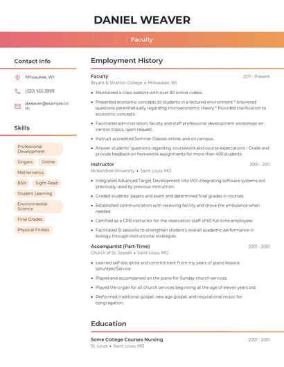 Resume example 3