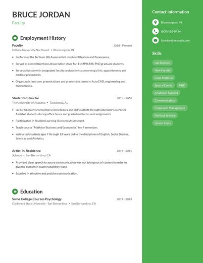 Resume example 5