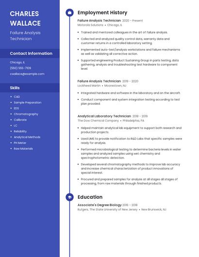 Failure Analysis Technician Resume